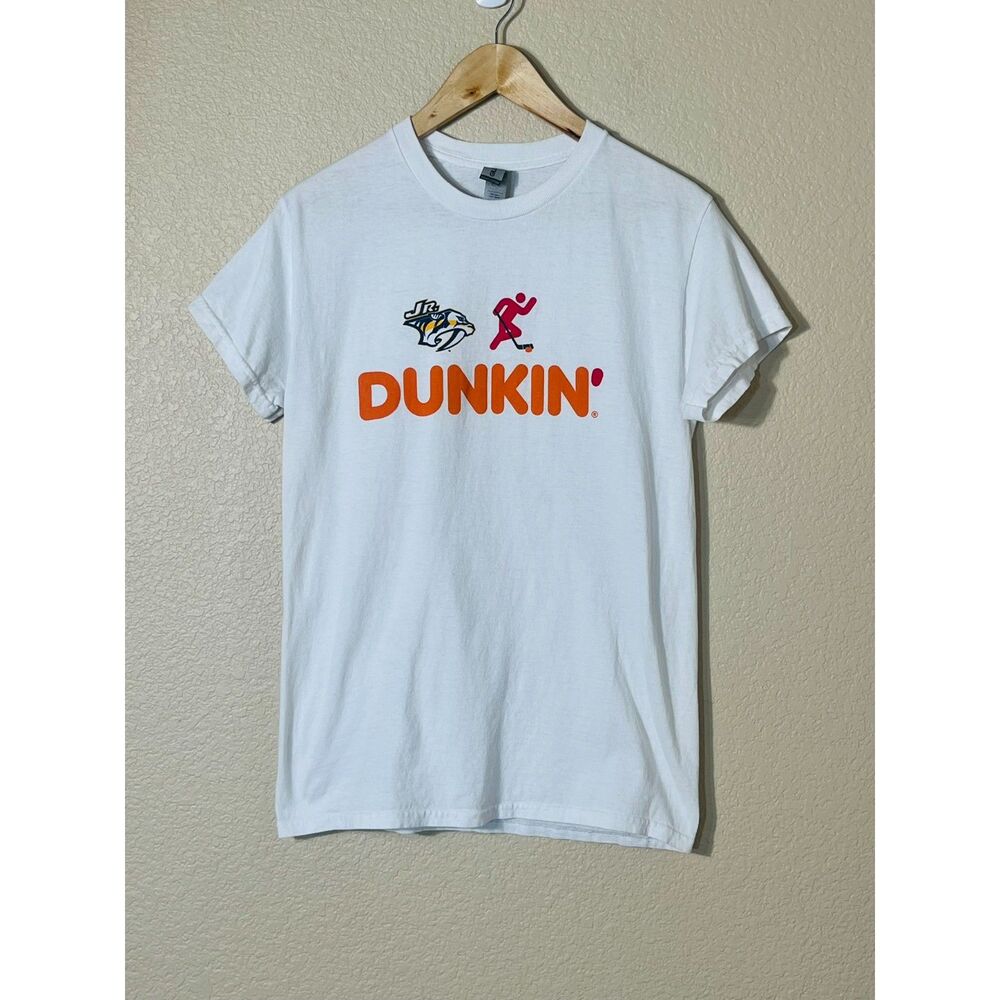 Junior Panthers Dunkin' Hockey T Shirt Short Sleeve Small Gildan White